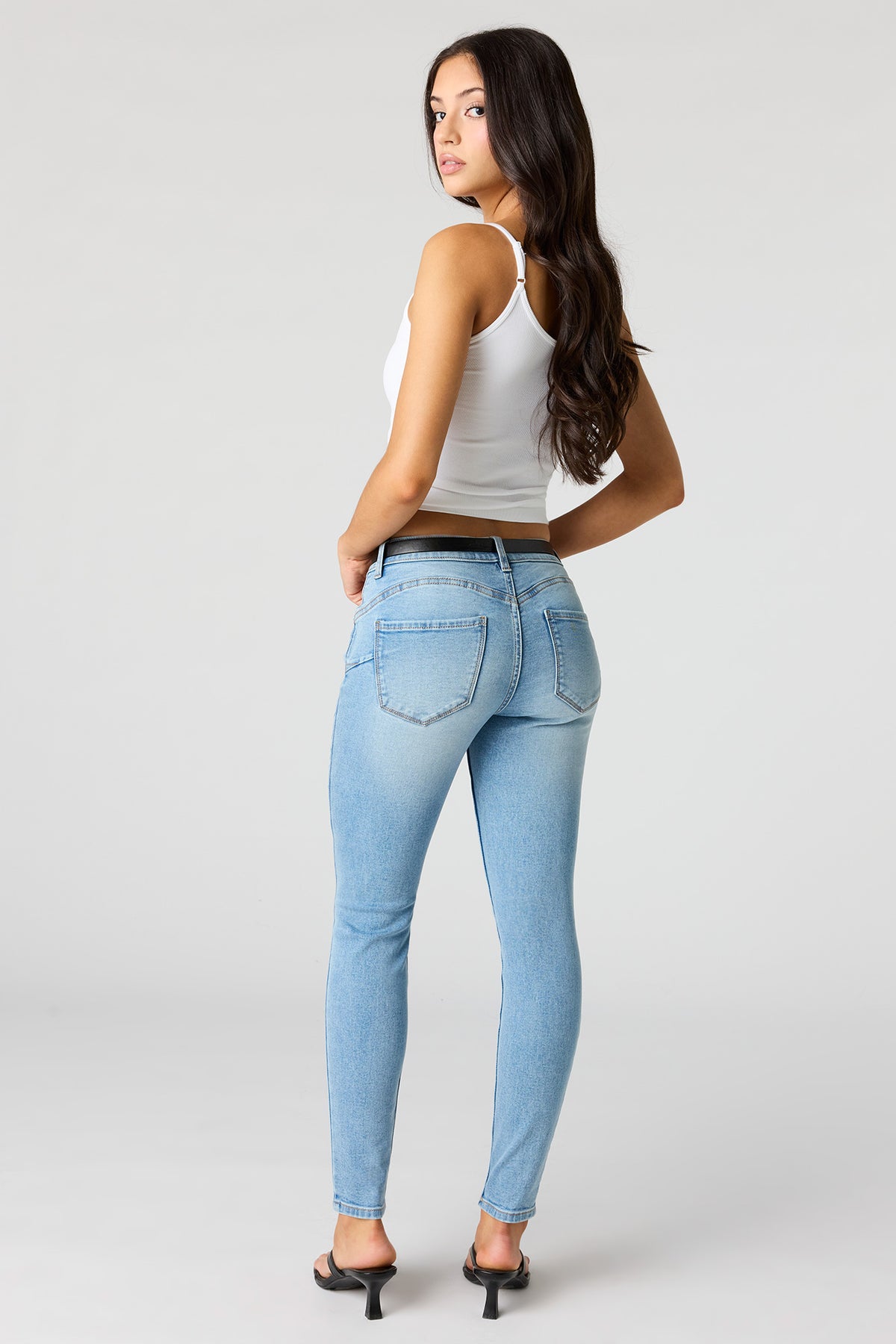 Vue alternative 3. Jean remonte-fesses mi-taille ajusté extensible