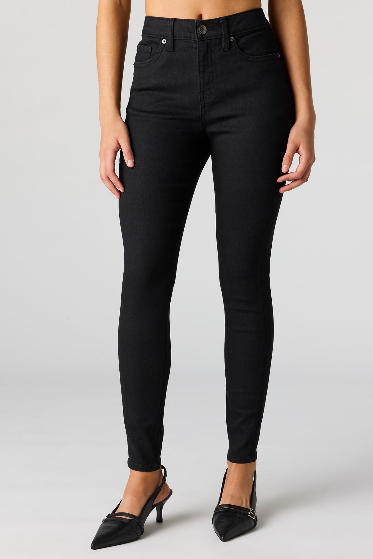 Alt View 2. Stretch High Rise Skinny Jean - Black