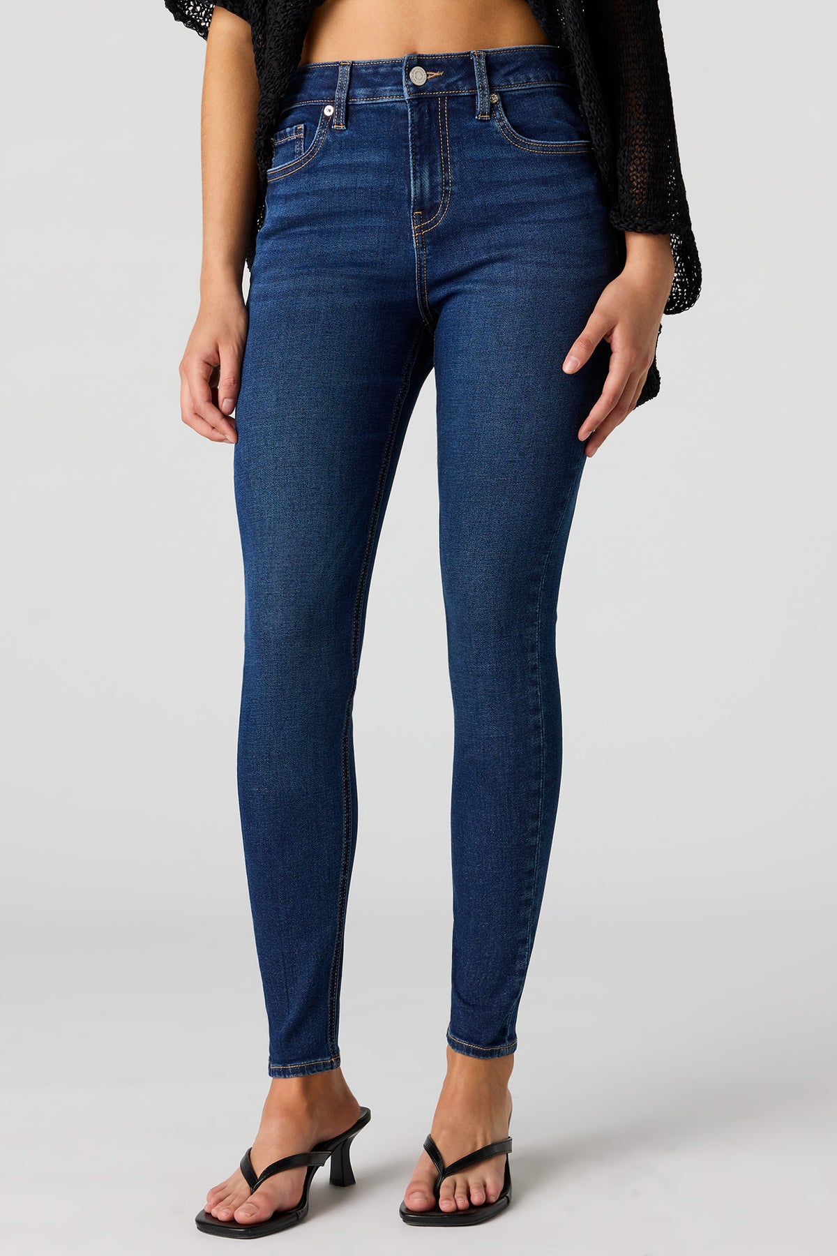 Alt View 2. Stretch High Rise Skinny Jean - Denim Blue