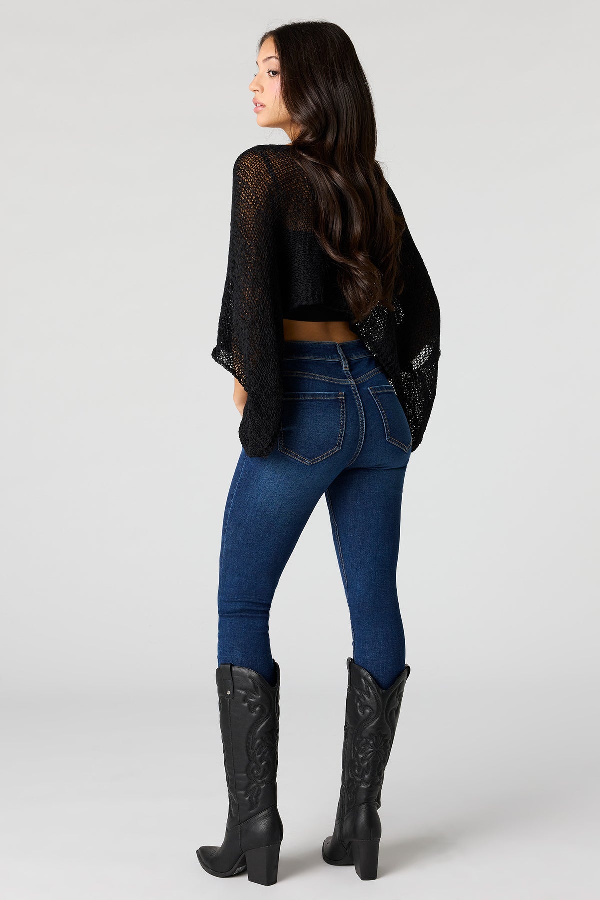 Alt View 3. Stretch High Rise Skinny Jean - Denim Blue