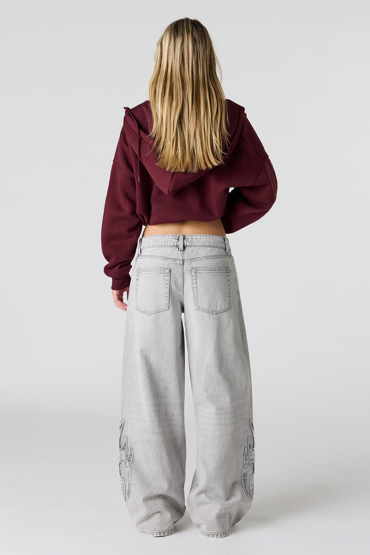 Alt View 3. London Low Rise Super Baggy Patched Jean - Charcoal