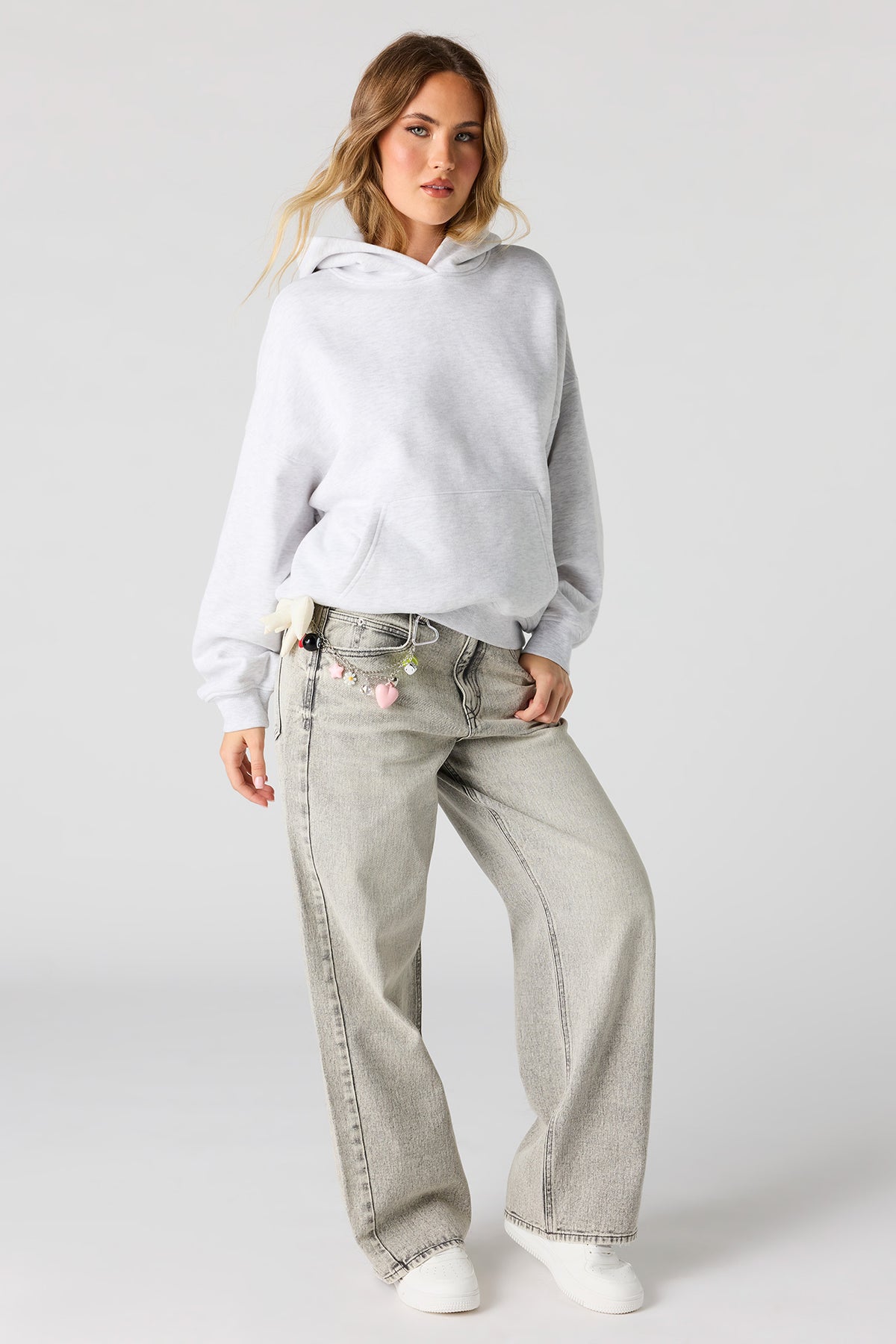 Mega Baggy Jean with Keychain - Charcoal