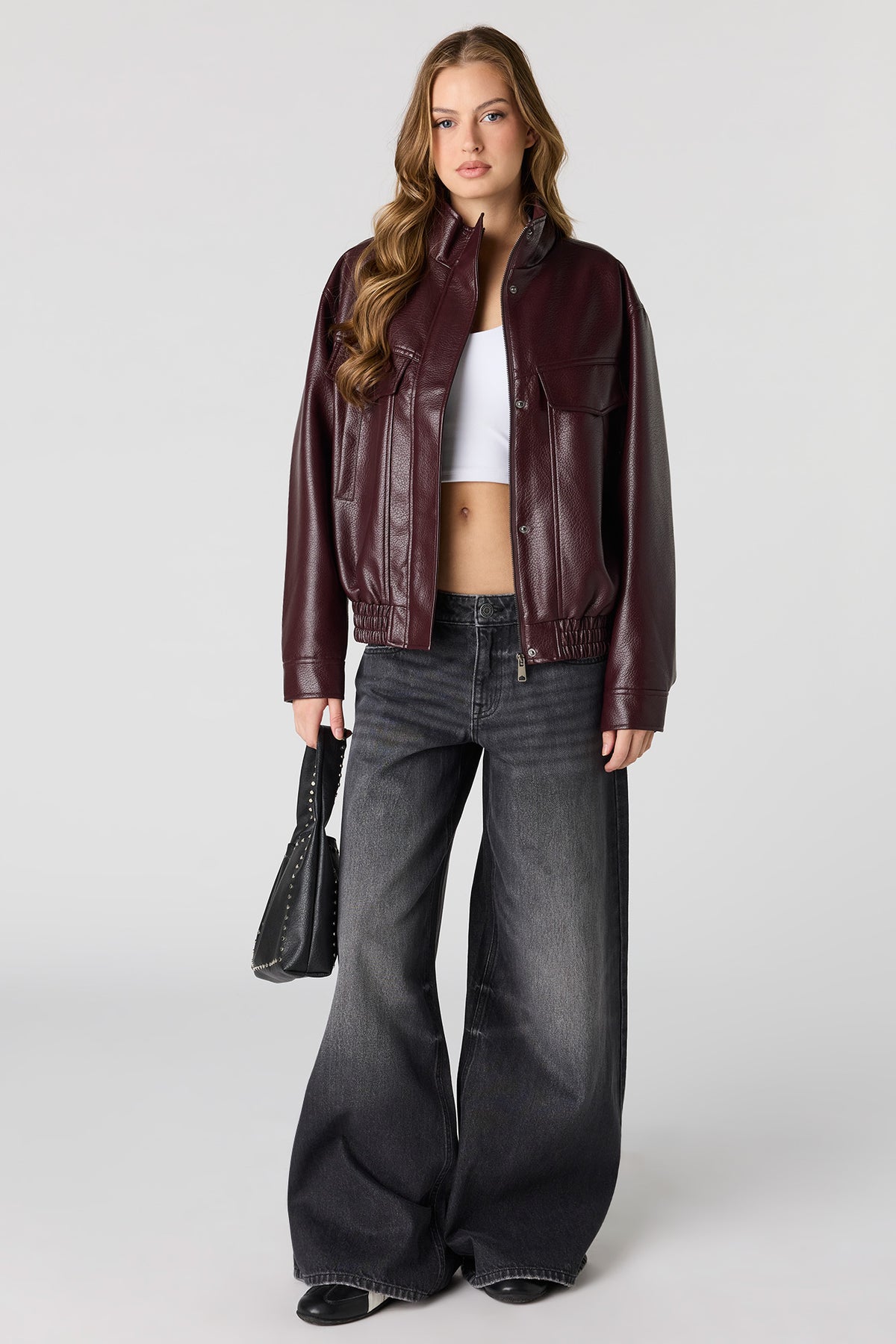 Mid Rise Super Wide Leg Jean - Black