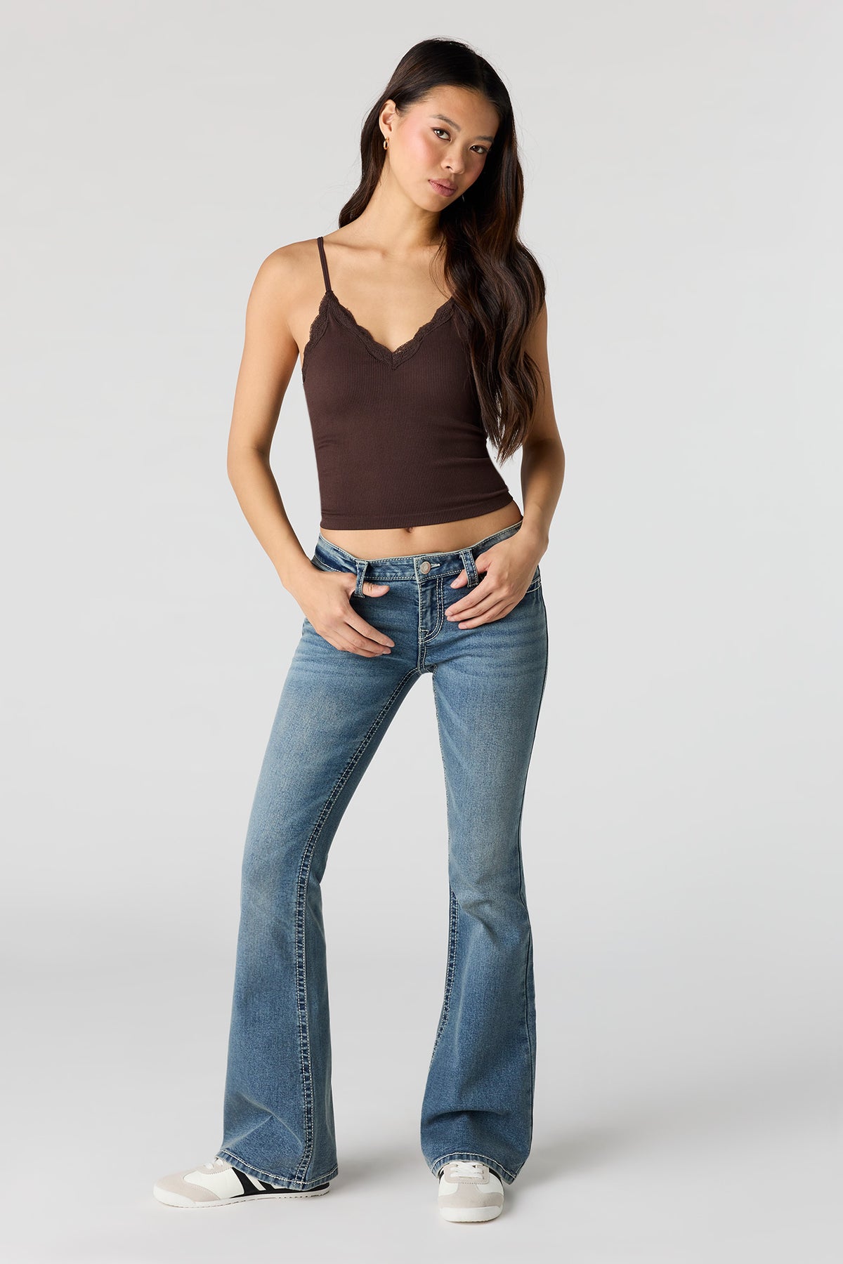Stretch Low Rise Flare Jean - Midnight Blue