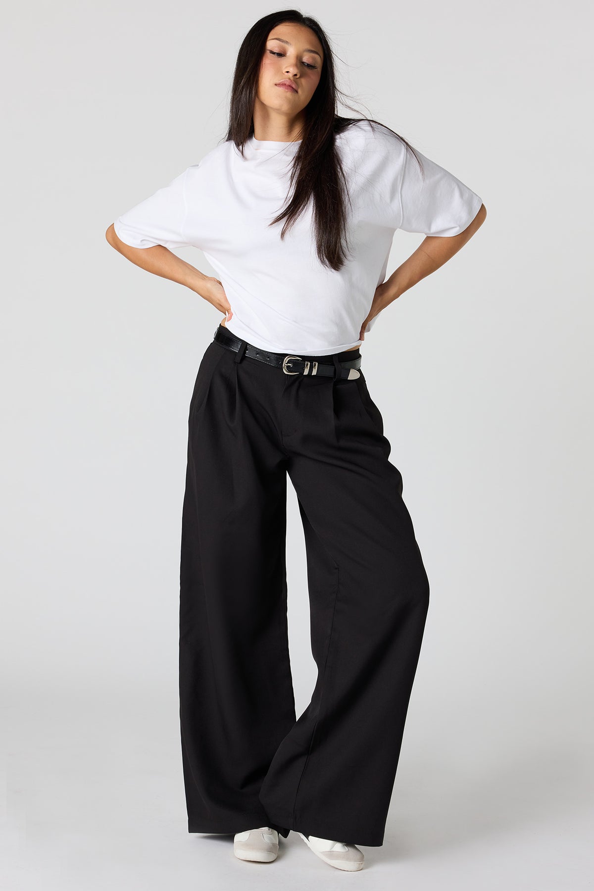 Pantalon habillé baggy avec ceinture