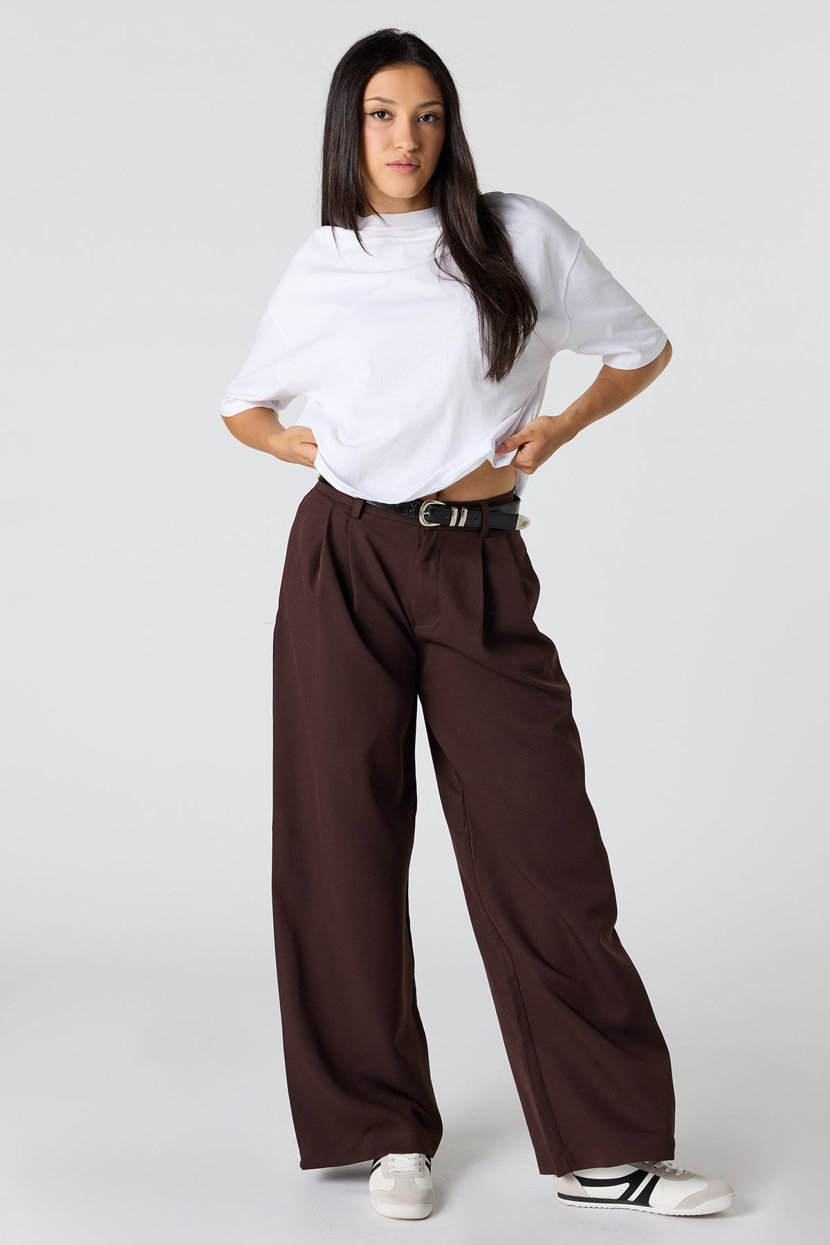 Pantalon habillé baggy avec ceinture