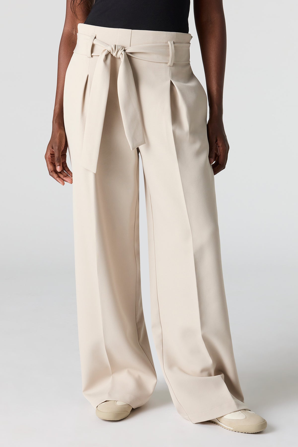 Alt View 2. Belted Wide Leg Dress Pant - Tan