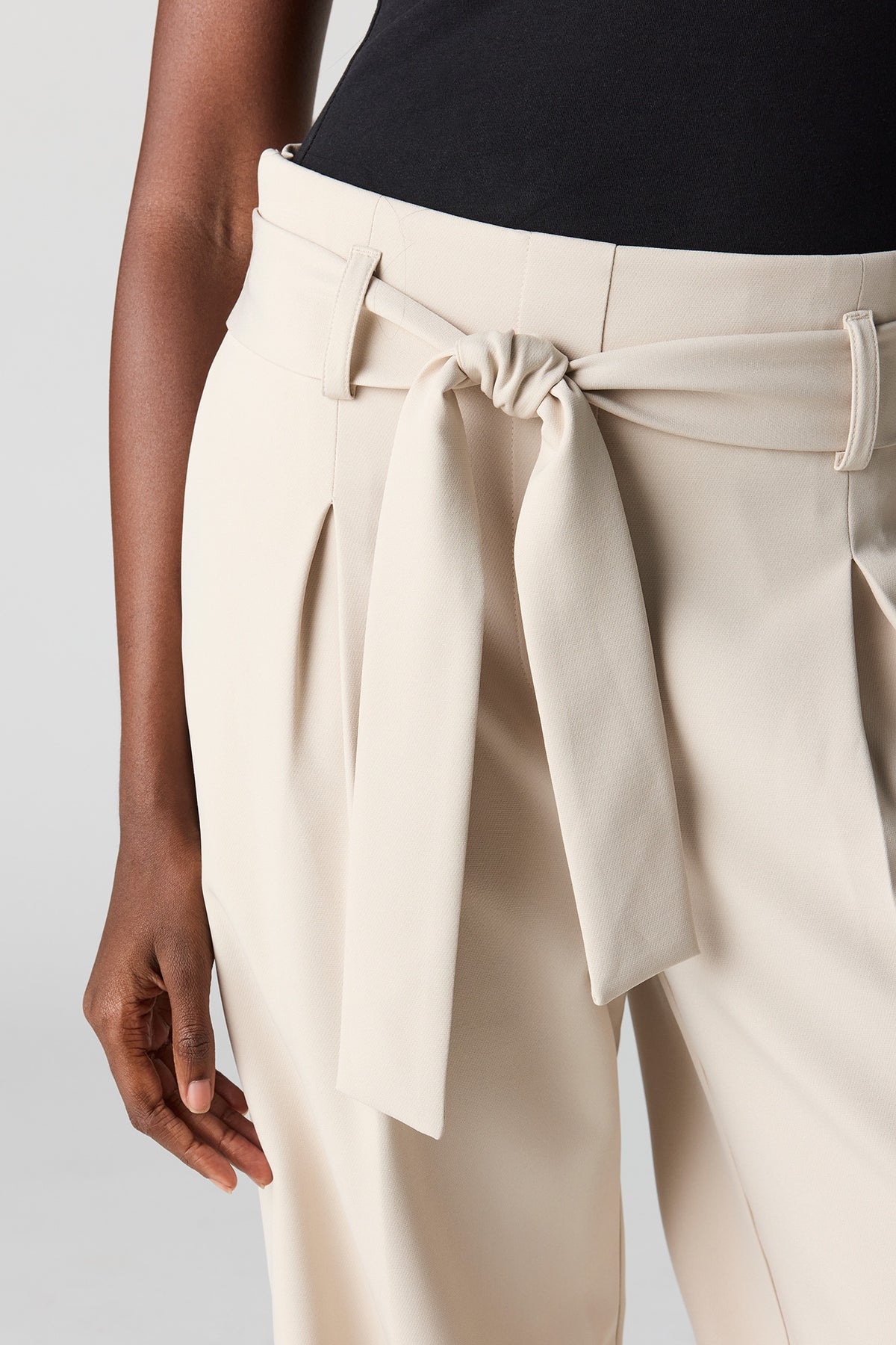 Alt View 4. Belted Wide Leg Dress Pant - Tan