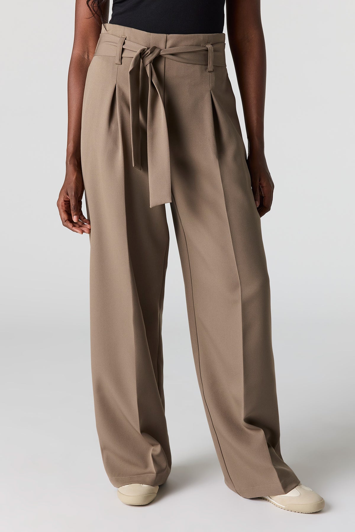 Alt View 2. Belted Wide Leg Dress Pant - Taupe