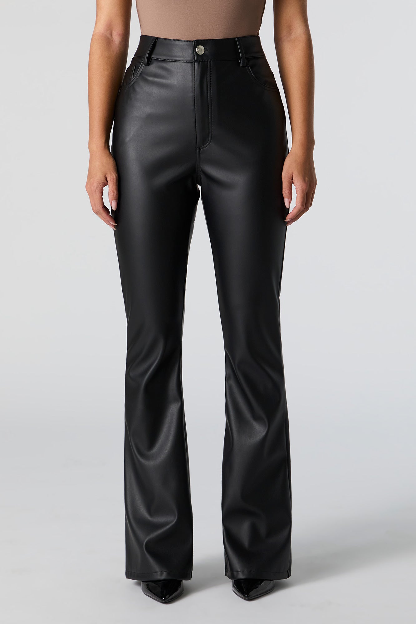 Faux Leather Flare Pant