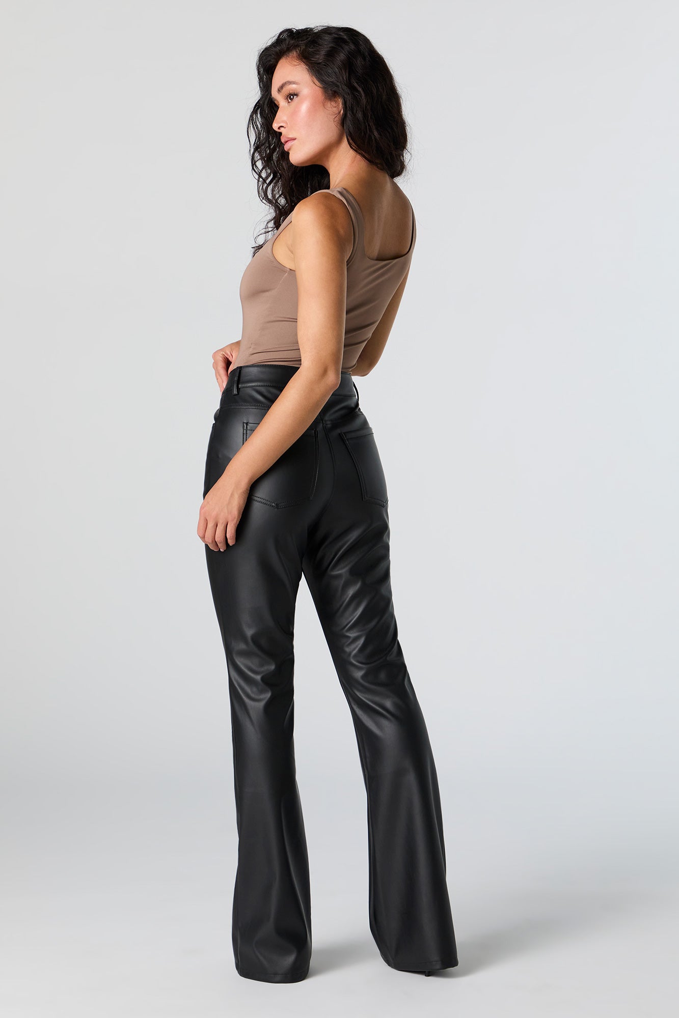 Faux Leather Flare Pant