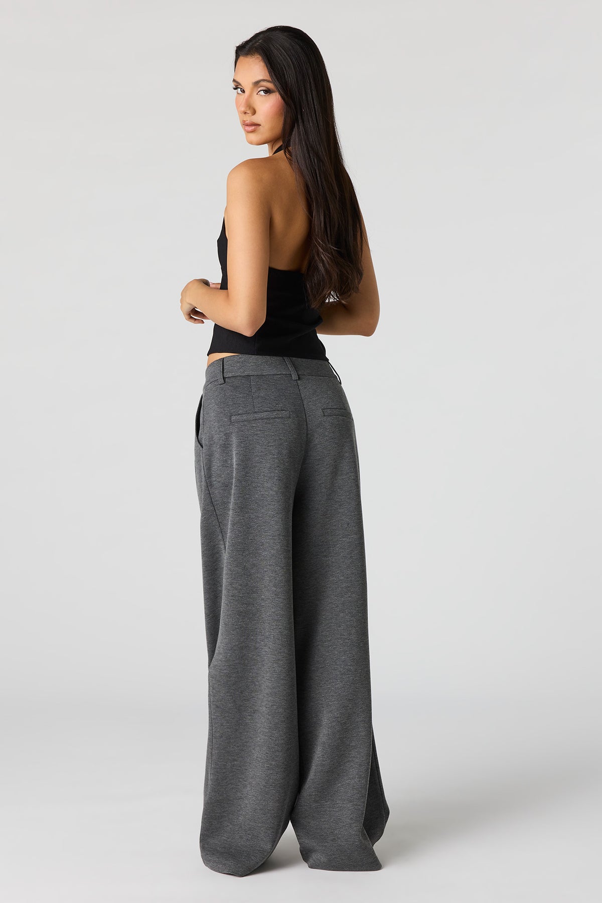 Alt View 3. Soft Baggy Dress Pant - Heather Grey