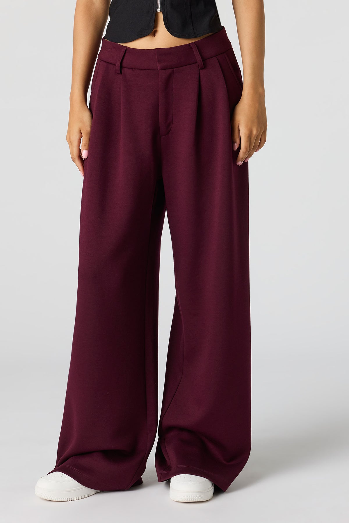 Alt View 2. Soft Baggy Dress Pant - Burgundy
