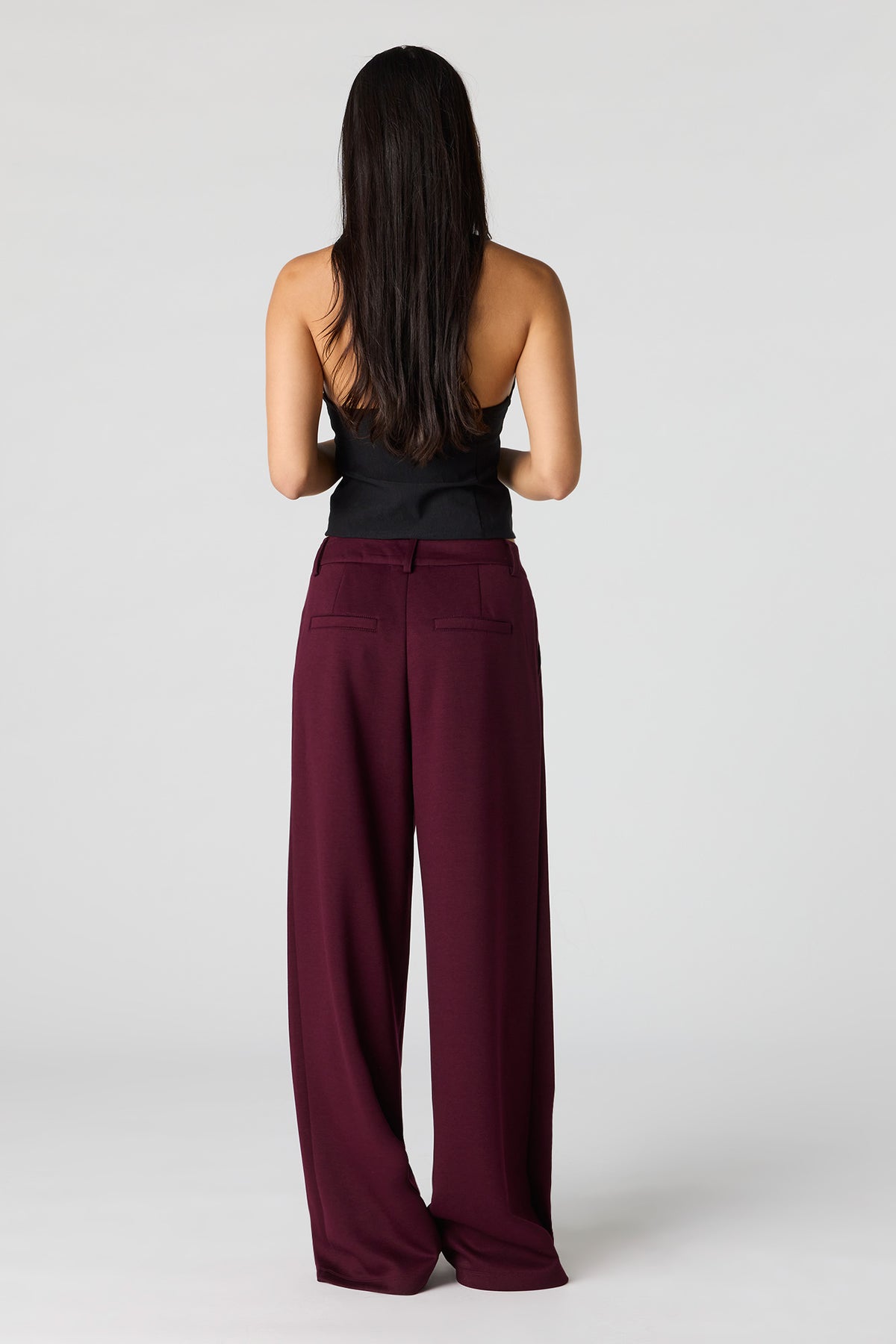 Alt View 3. Soft Baggy Dress Pant - Burgundy