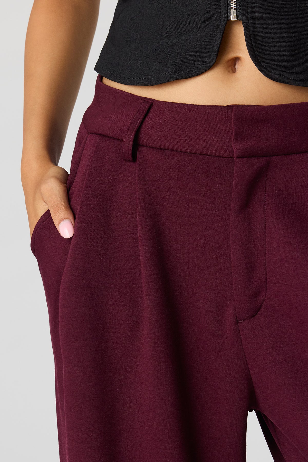 Alt View 4. Soft Baggy Dress Pant - Burgundy