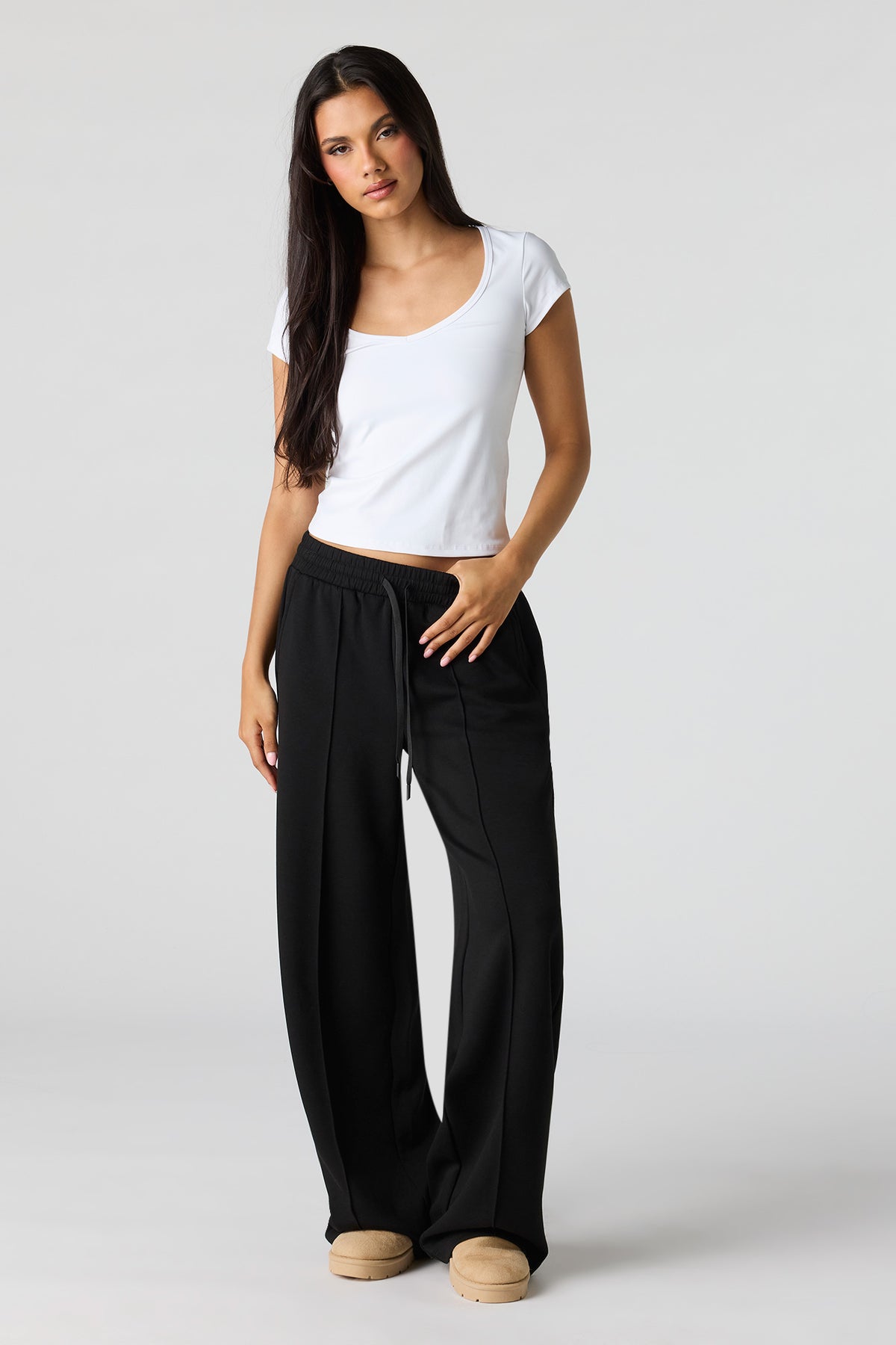 Soft Wide Leg Dress Pant - Black
