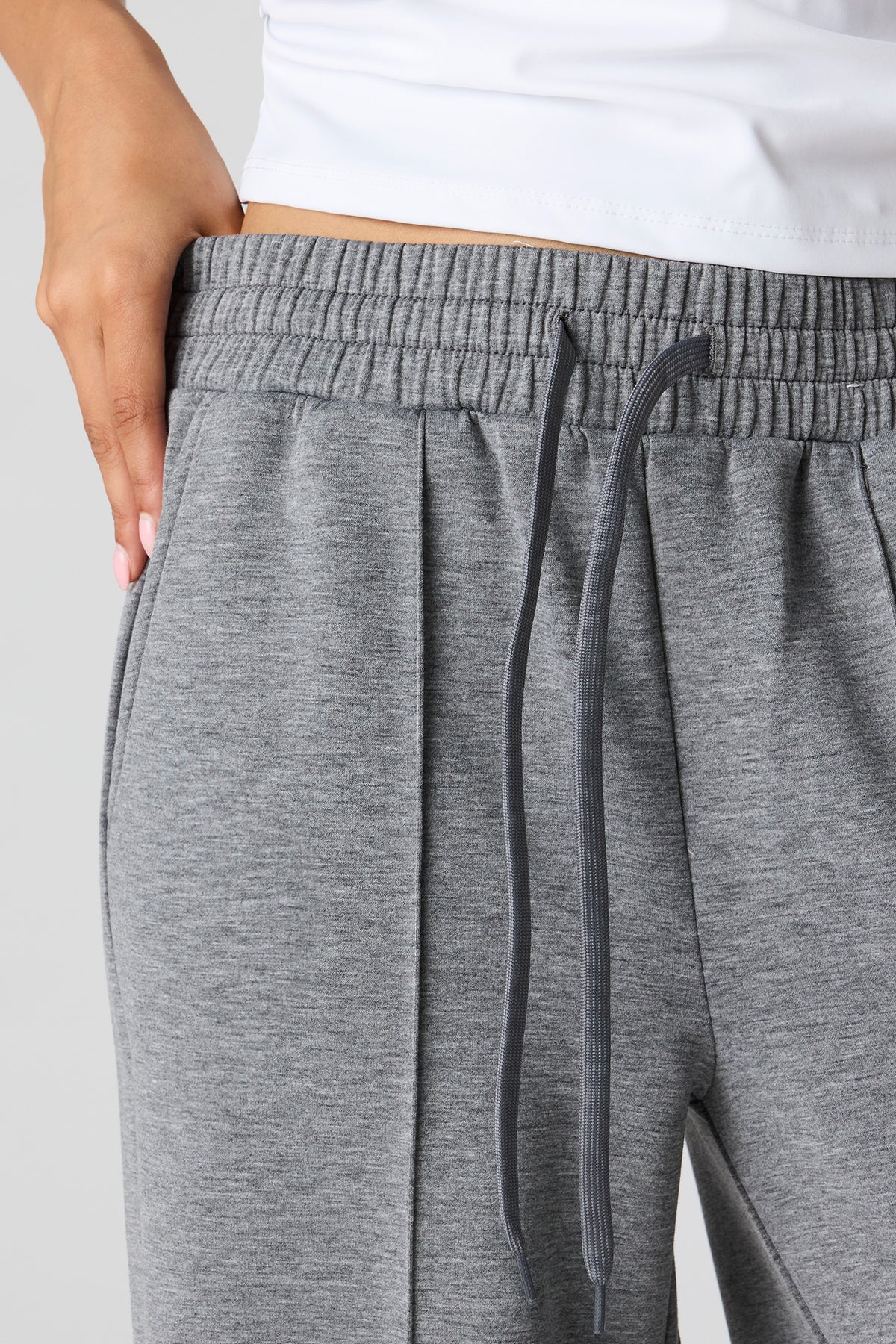 Alt View 4. Soft Wide Leg Dress Pant - Heather Grey