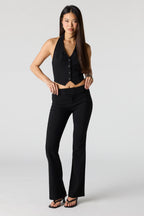 Pantalon habillé mi-taille à jambe évasée