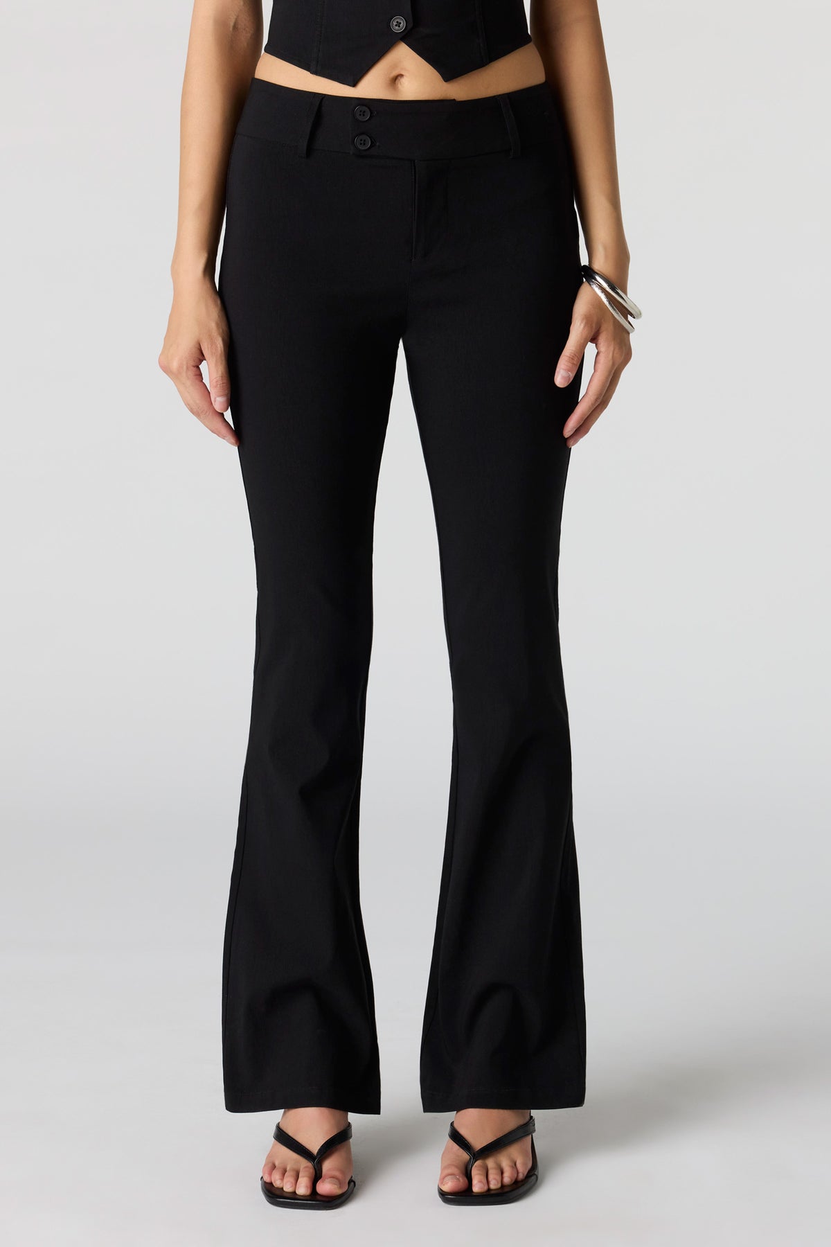 Vue alternative 2. Pantalon habillé mi-taille à jambe évasée
