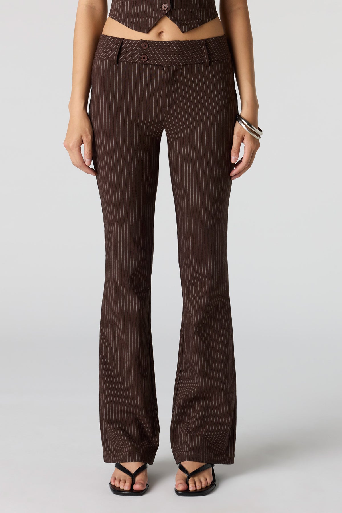 Alt View 2. Mid Rise Flare Dress Pant - Medium Brown