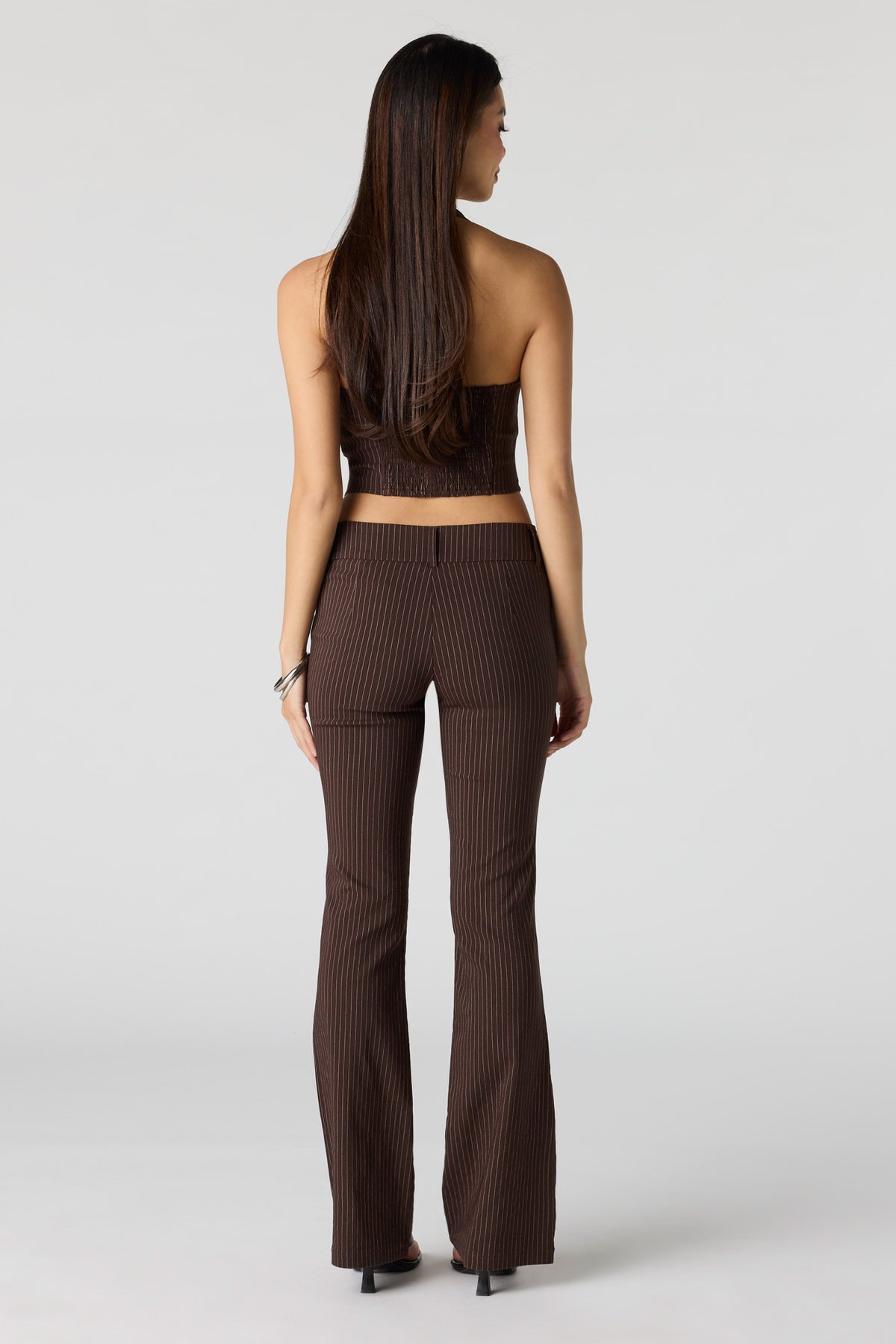 Alt View 3. Mid Rise Flare Dress Pant - Medium Brown