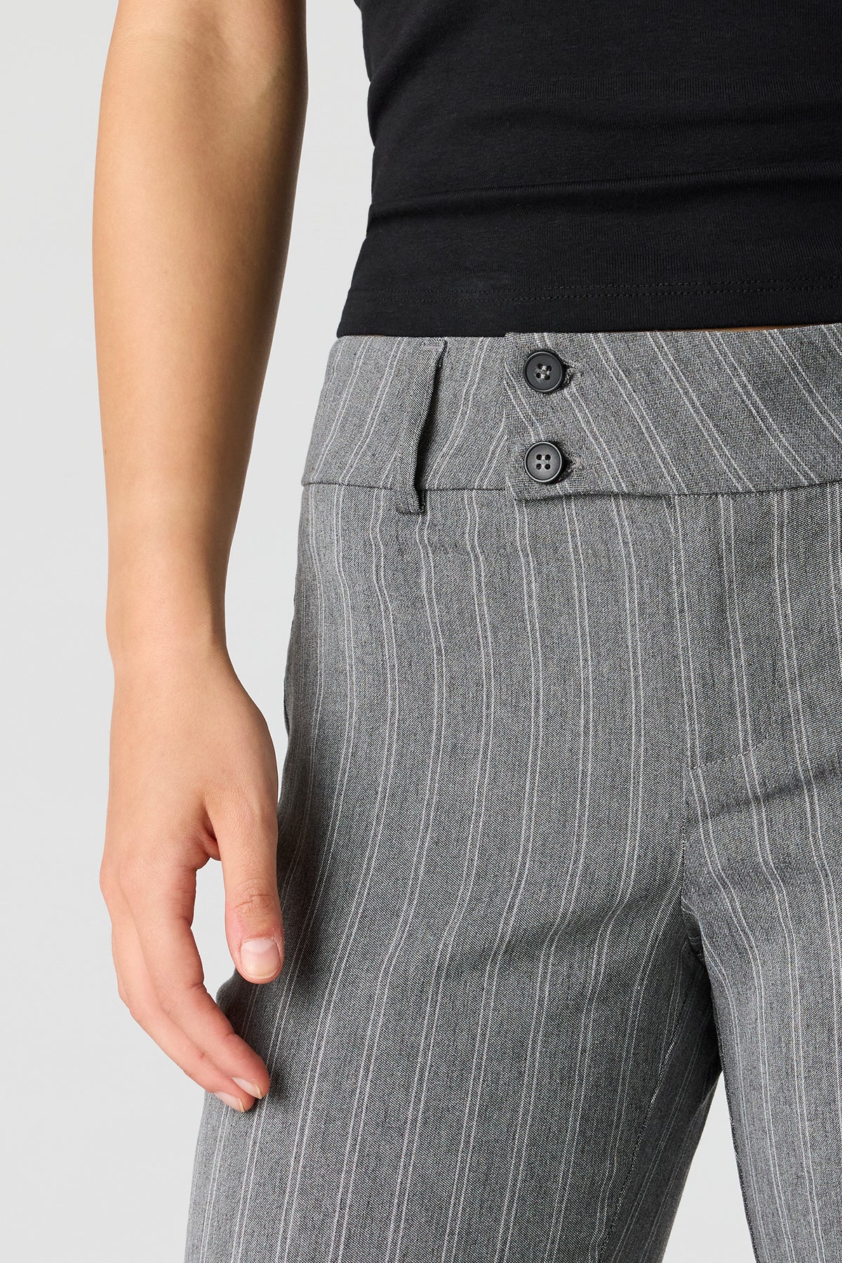 Alt View 4. Mid Rise Flare Dress Pant - Charcoal