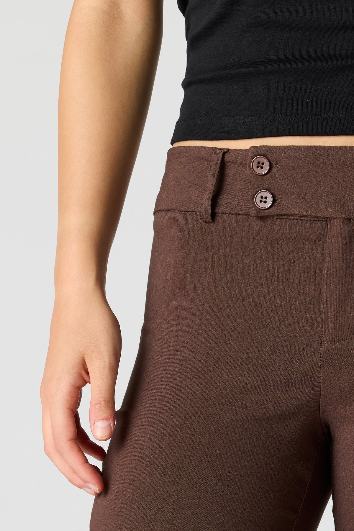 Alt View 4. Mid Rise Flare Dress Pant - Brown
