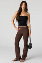 Mid Rise Flare Dress Pant