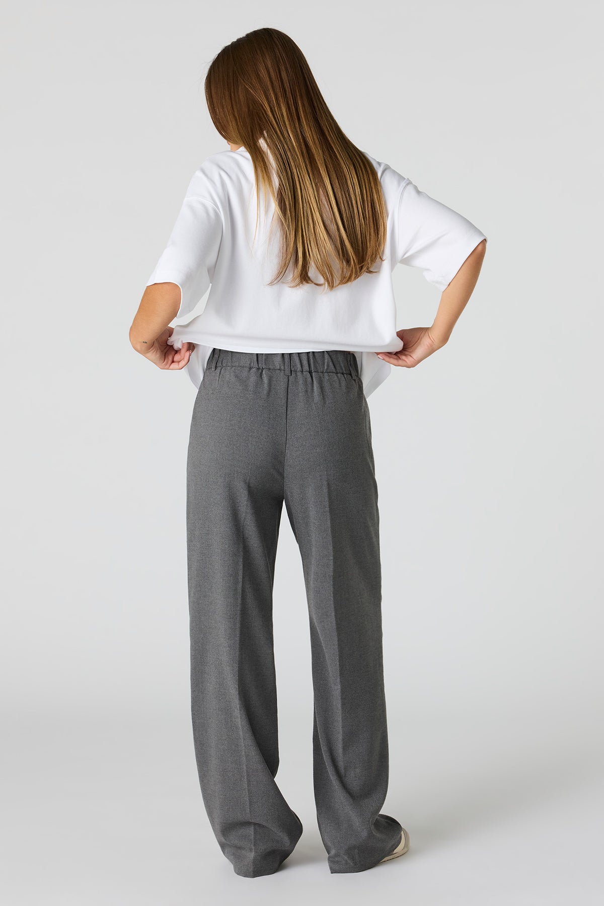 Alt View 3. Wide Leg Dress Pant - Heather Grey