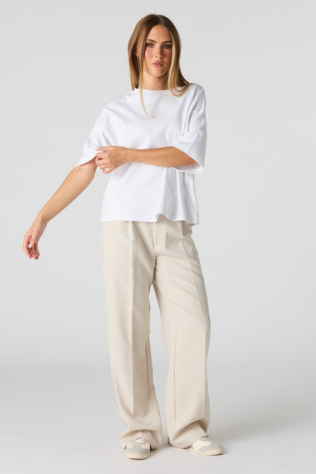 Wide Leg Dress Pant - Tan