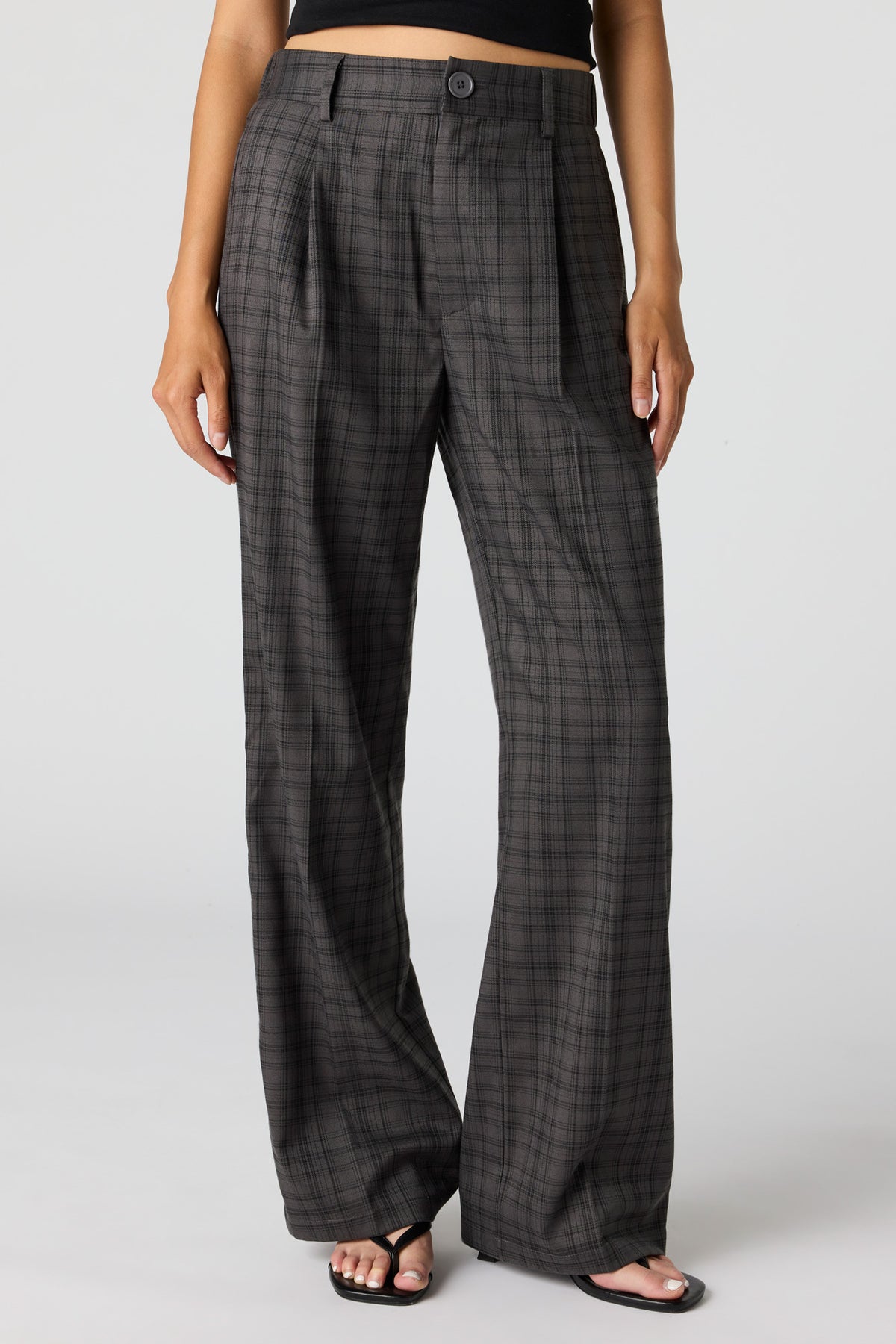 Alt View 2. Belted Wide Leg Dress Pant - Charcoal