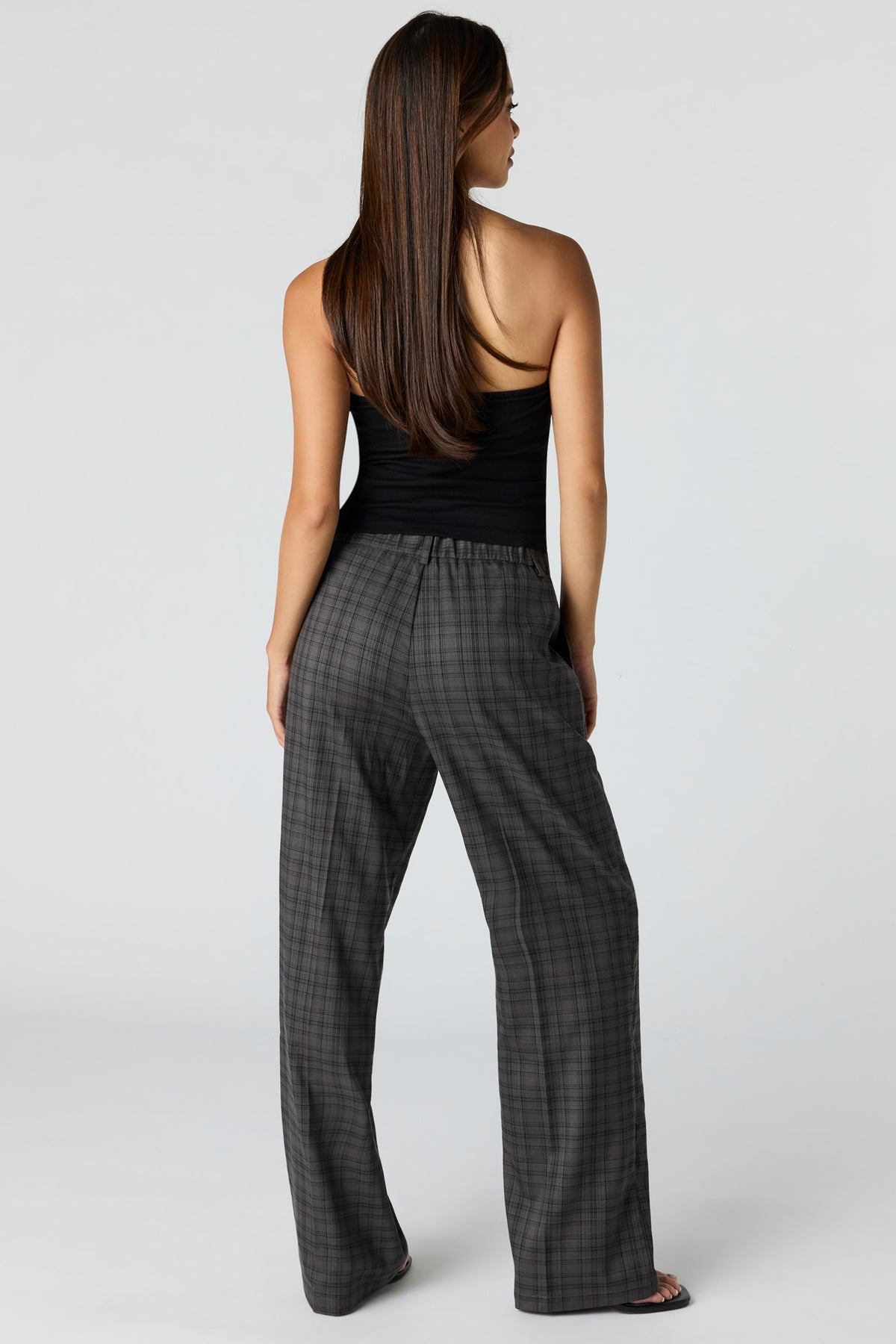 Alt View 3. Belted Wide Leg Dress Pant - Charcoal