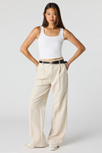 Belted Wide Leg Dress Pant