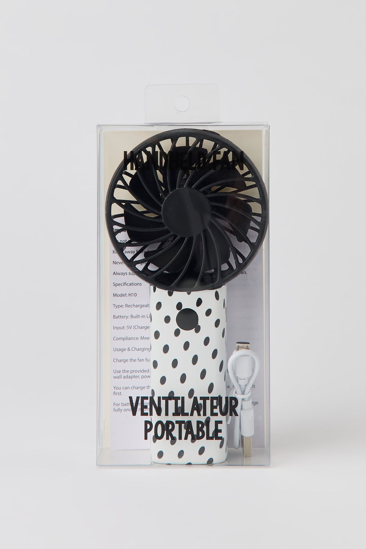 Alt View 3. Handheld Fan - Black