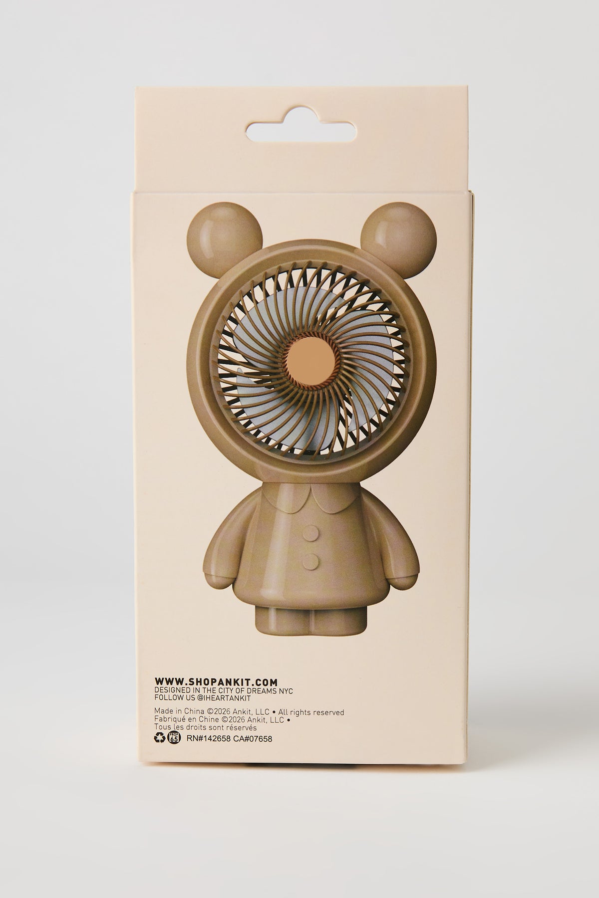 Alt View 3. Mini Teddy Bear Fan - Tan