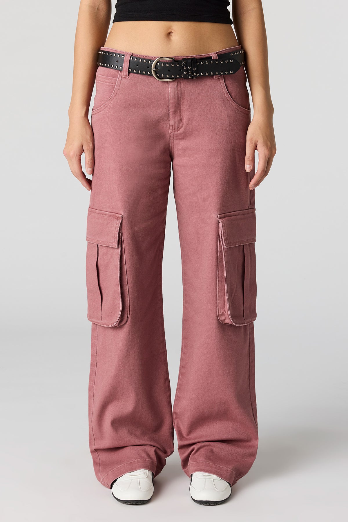 Alt View 2. Belted Baggy Cargo Pant - Mauve