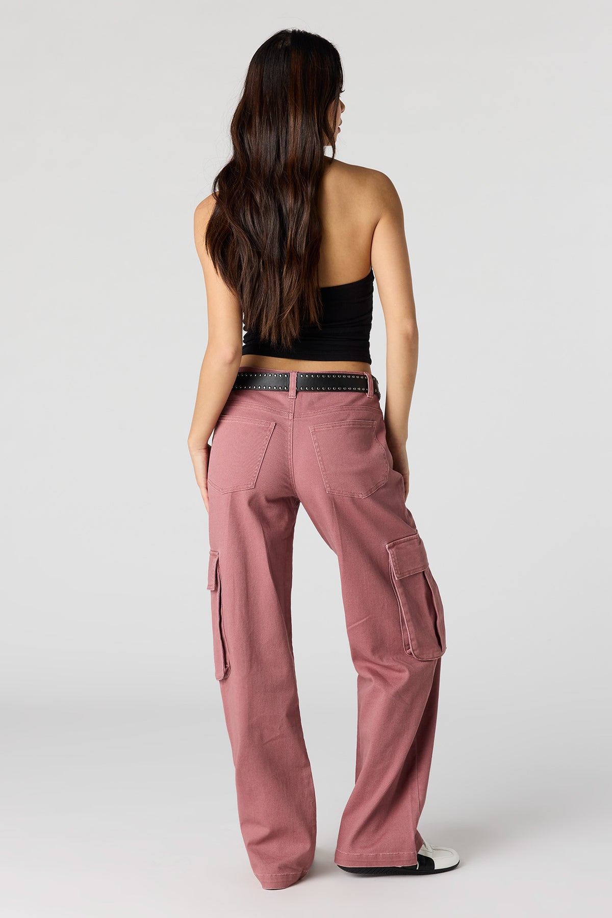Alt View 3. Belted Baggy Cargo Pant - Mauve