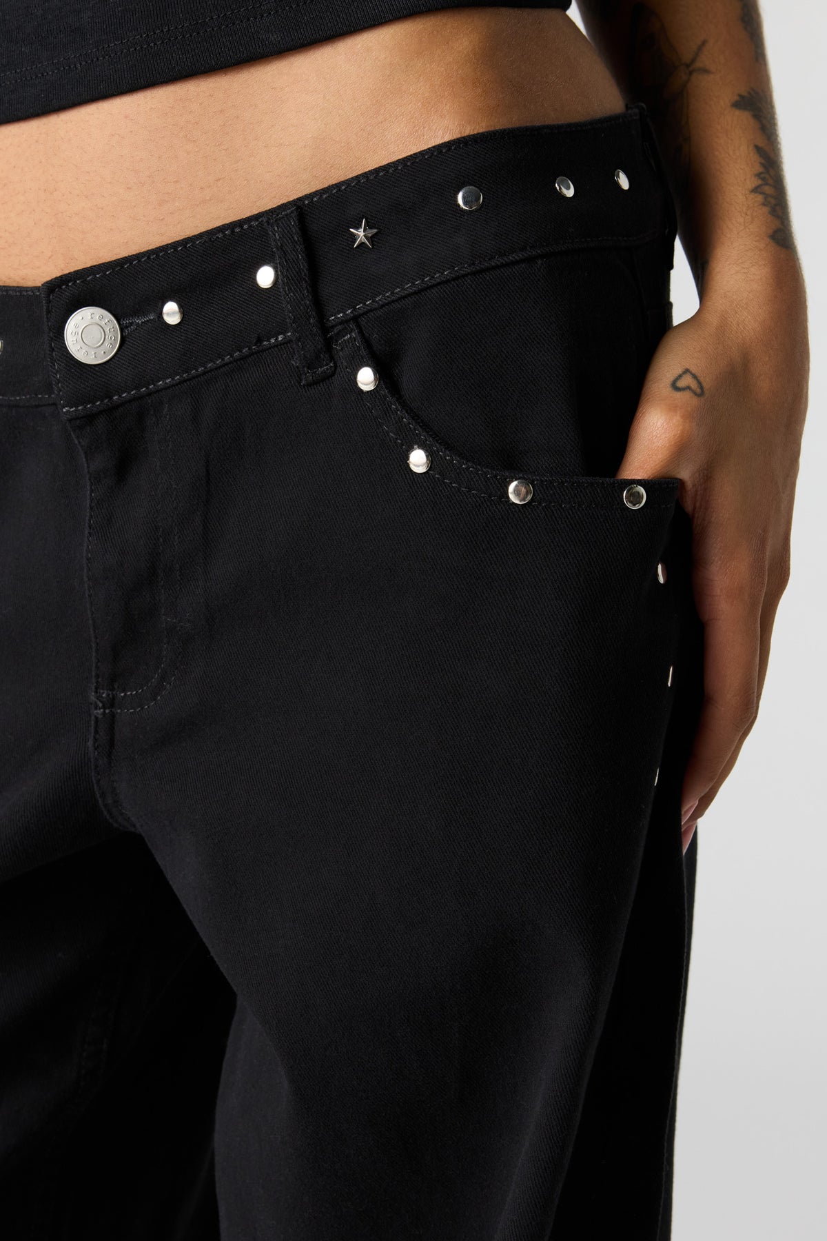 Alt View 4. Studded Baggy Pant - Black