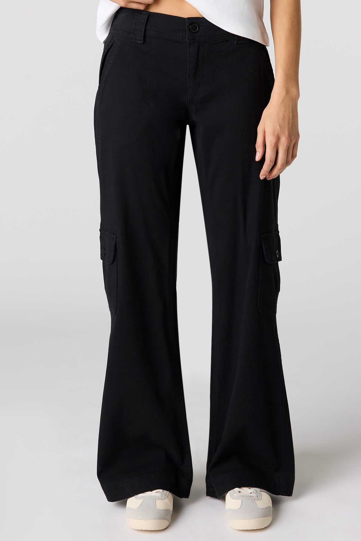 Alt View 2. Bootcut Cargo Pant - Black