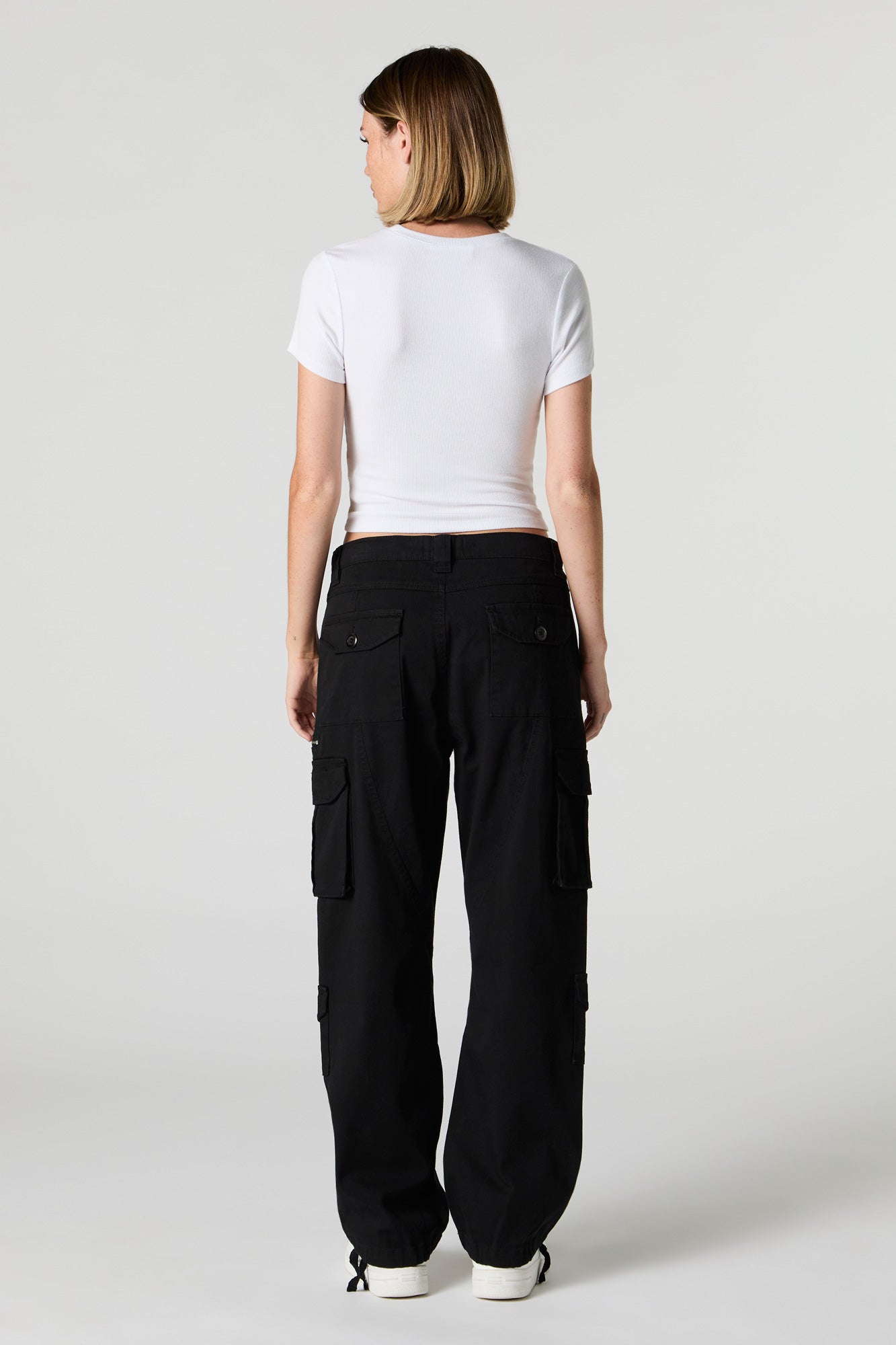 Tie Hem Straight Leg Cargo Pant