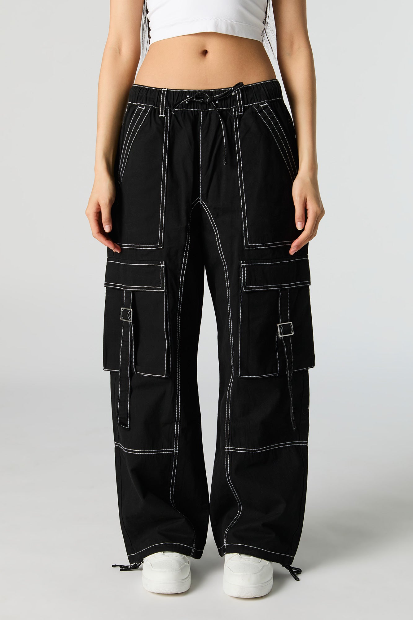 Drawstring Straight Leg Utility Cargo Pant