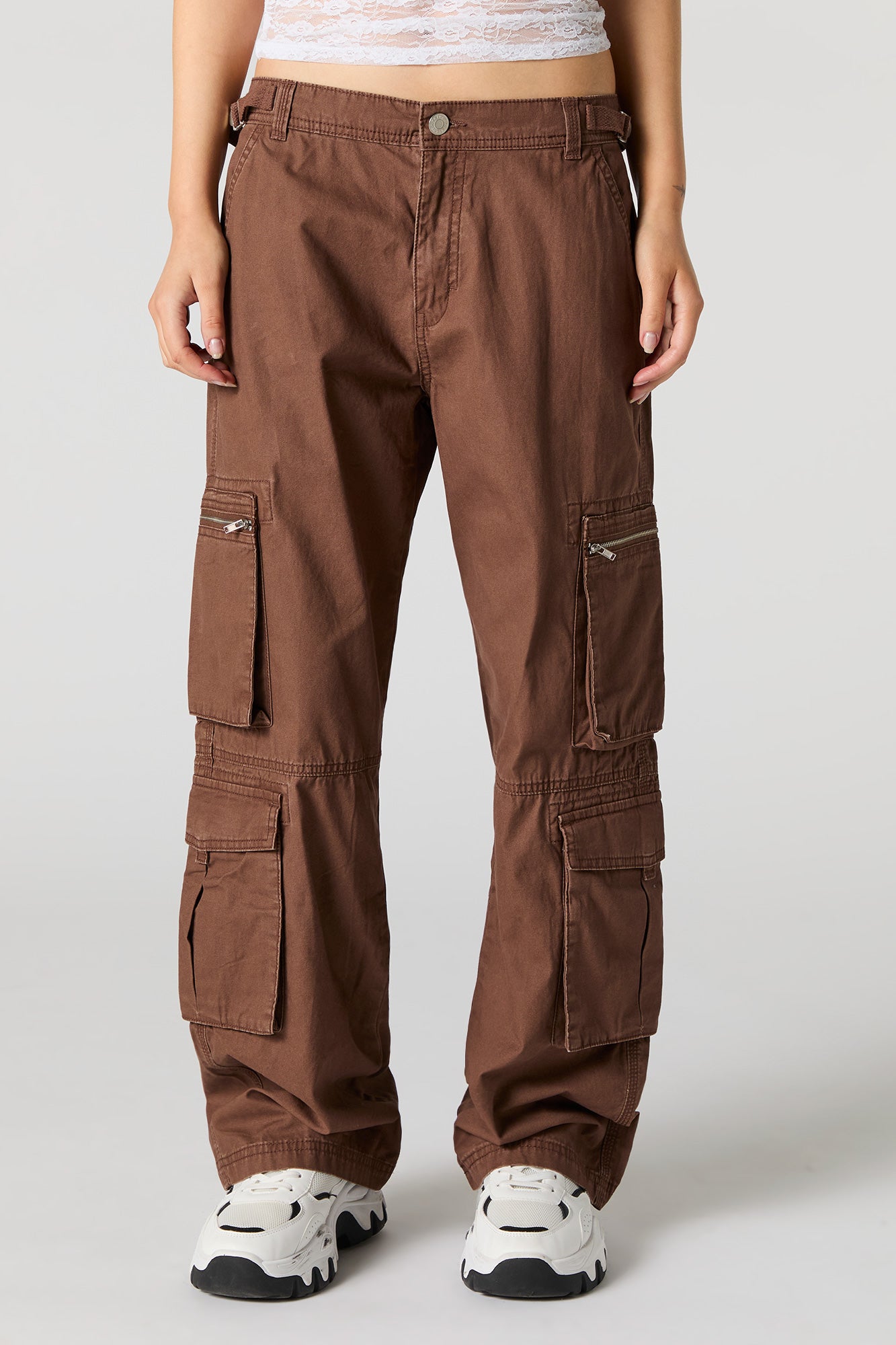 Pantalon cargo avec poche à fermeture glissière