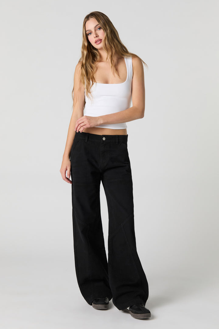 Paneled Low Rise Baggy Pant