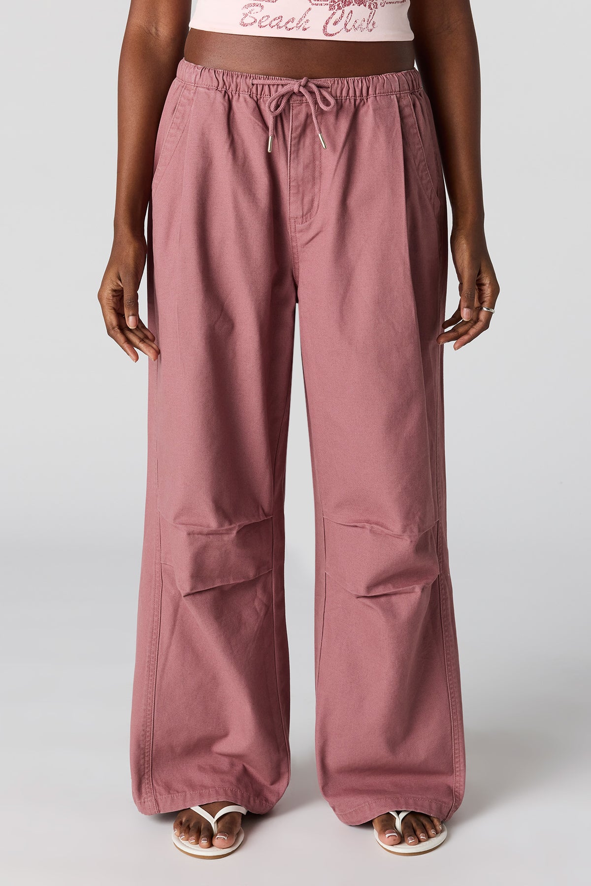 Alt View 3. Drawstring Parachute Pant - Mauve