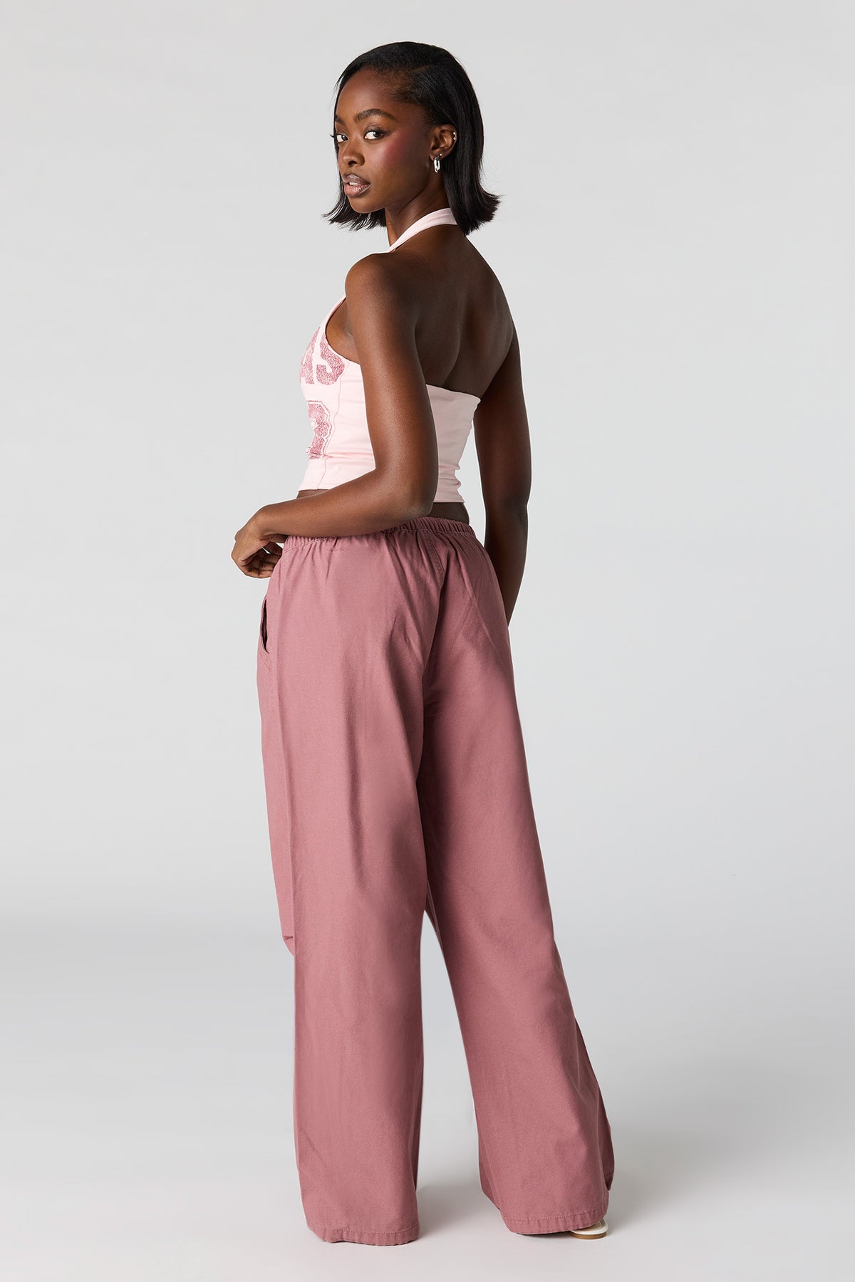 Alt View 4. Drawstring Parachute Pant - Mauve