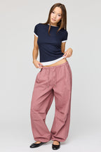 Pantalon parachute à taille coulissante