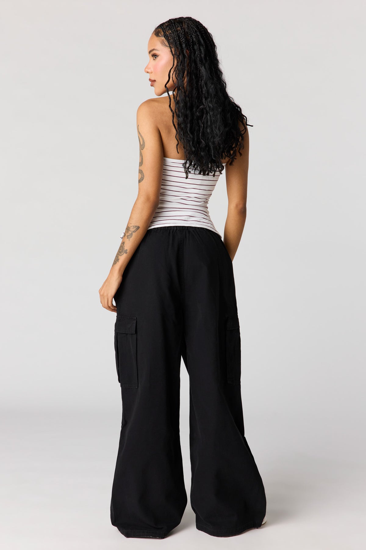 Alt View 3. Canvas Parachute Cargo Pant - Black