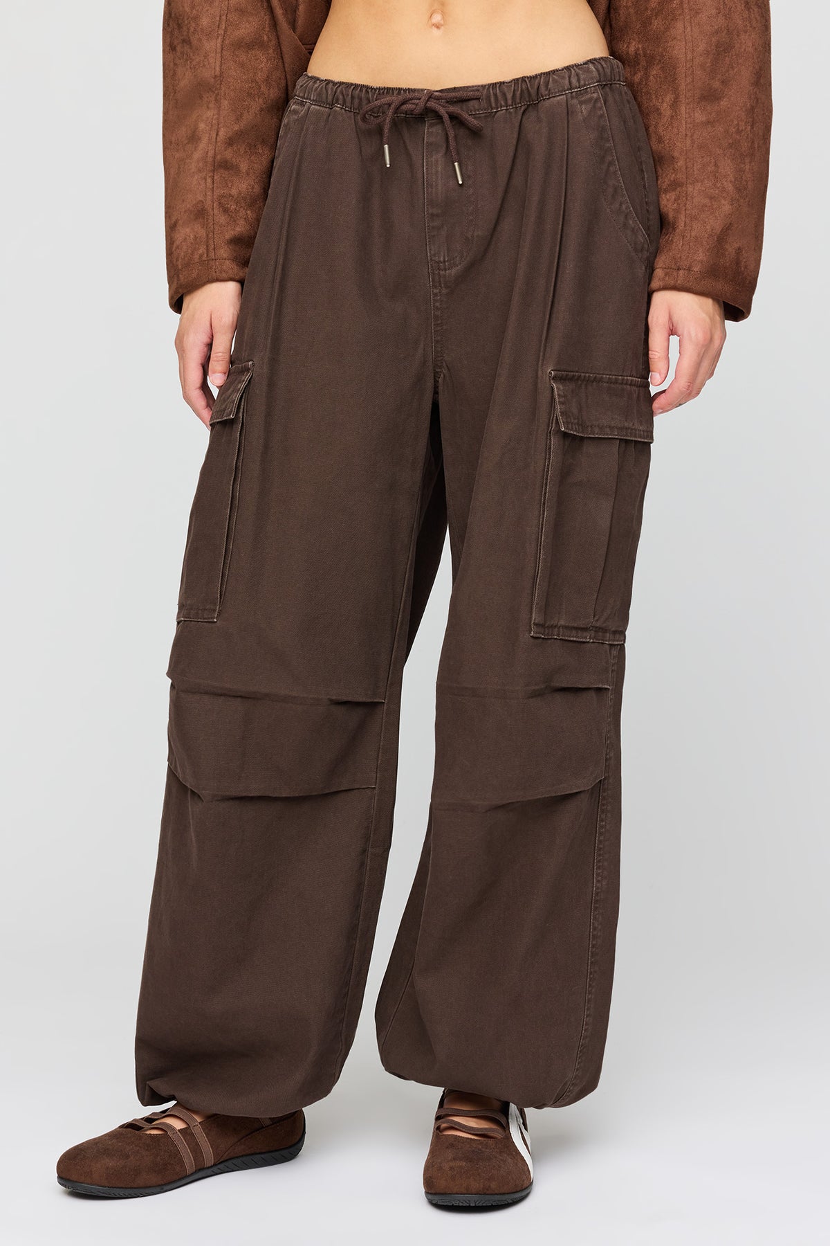 Alt View 3. Canvas Parachute Cargo Pant - Brown