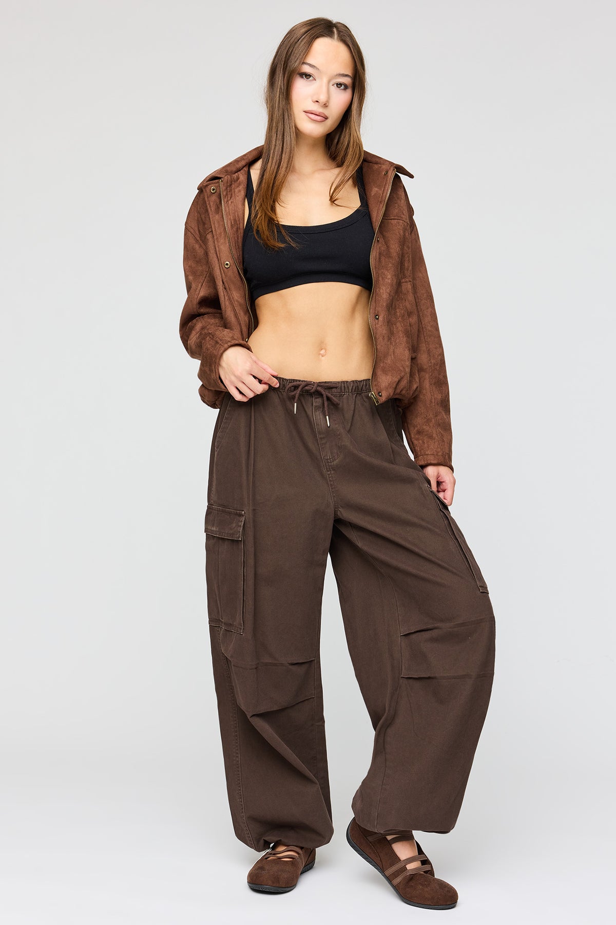 Alt View 2. Canvas Parachute Cargo Pant - Brown