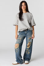Brooklyn Ripped Low Rise Baggy Medium Jean